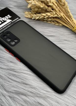 Чехол матовый противоударный для samsung a02s a025 прозрачный черный с защитой камеры full camera