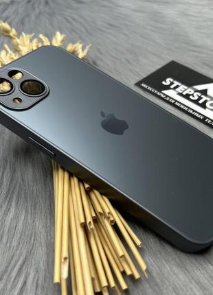 Чехол стеклянный glass case matte iphone 13 матовый закрытая камера с линзами