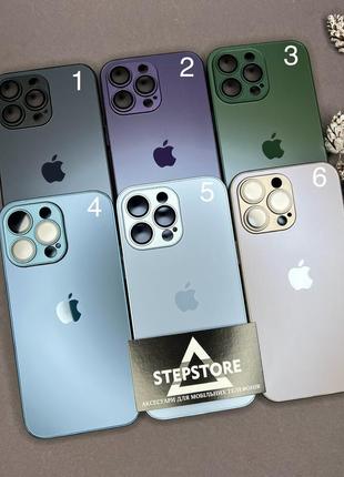 Чохол скляний glass case matte iphone 14 pro max матовий закрита камера з лінзами2 фото