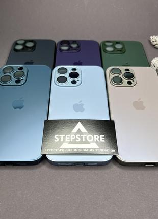 Чохол скляний glass case matte iphone 14 pro max матовий закрита камера з лінзами3 фото