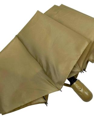Женский однотонный зонт полуавтомат на 8 спиц от toprain, бежевый, 0102-64 фото