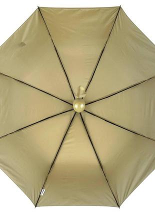 Женский однотонный зонт полуавтомат на 8 спиц от toprain, бежевый, 0102-63 фото
