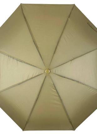 Женский однотонный зонт полуавтомат на 8 спиц от toprain, бежевый, 0102-65 фото