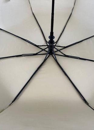 Женский однотонный зонт полуавтомат на 8 спиц от toprain, бежевый, 0102-66 фото