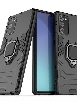 Чохол fiji ring для samsung galaxy note 20 ultra (n985) броньований бампер з кільцем чорний