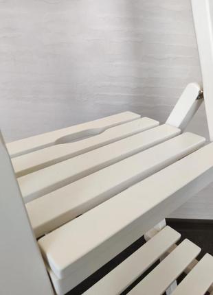 Деревянная стремянка для дома и офиса, раскладная бытовая лестница на 3 ступени, белая6 фото