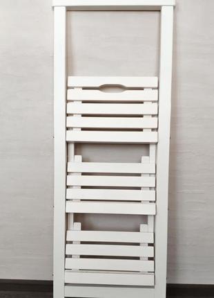 Деревянная стремянка для дома и офиса, раскладная бытовая лестница на 3 ступени, белая3 фото