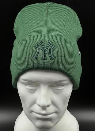 Оригинальная зимняя зеленая шапка 47 brand new york yankees b-hymkr17ace-dga2 фото