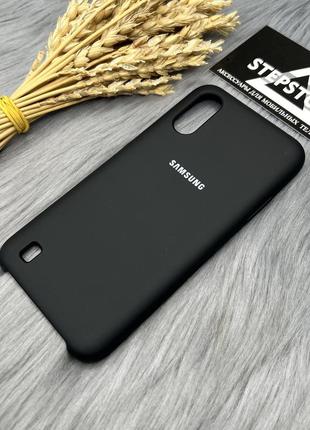 Чехол silicone case для samsung a01 (а015) с микрофиброй противоударный силиконовый