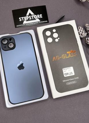 Чохол скляний glass case matte iphone 15 матовий закрита камера з лінзами5 фото