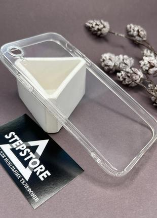 Чехол прозрачный для iphone xr квадратный силиконовый с защитой камеры