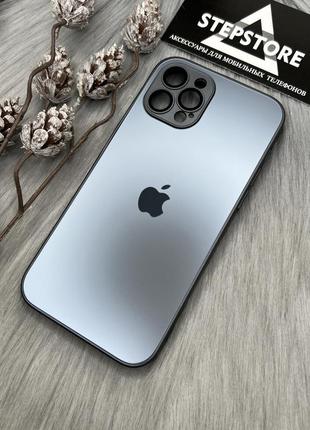 Чохол скляний glass case matte iphone 12 pro матовий закрита камера з лінзами5 фото