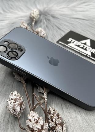 Чохол скляний glass case matte iphone 12 pro матовий закрита камера з лінзами