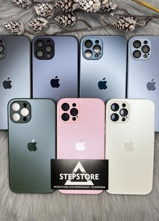 Чохол скляний glass case matte iphone 12 pro матовий закрита камера з лінзами3 фото