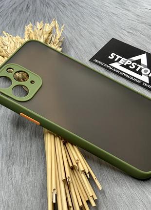 Чехол бампер матовый для iphone 11 pro с защитой камеры прозрачный противоударный