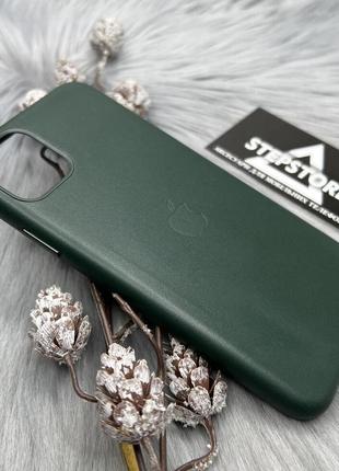 Уценка потертость чехол для iphone 11 pro max leather case с magsafe с закрытым низом натуральная кожаный