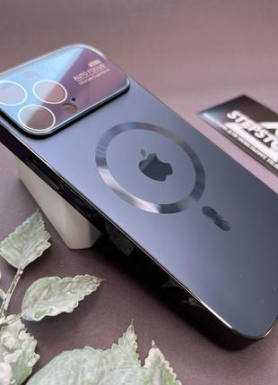 Чехол для iphone 13 pro max glass nano case с magsafe стеклянный матовый закрытая камера с линзами