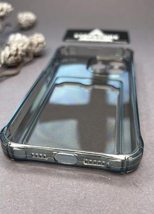 Чехол силиконовый для iphone 15 pro max с кармашком для карточки противоударный прозрачный full camera 4