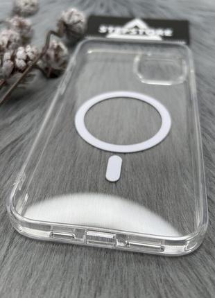 Чехол clear case с magsafe для iphone 14 plus прозрачный противоударный магнитный люкс качество пластиковый2 фото