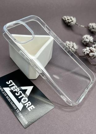 Чехол прозрачный для iphone 15 силиконовый clear transparent тонкий глянцевый