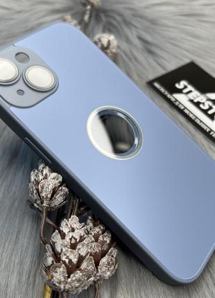 Чехол стеклянный glass case для iphone 14 с magsafe матовый закрытая камера с линзами