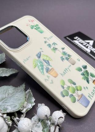 Чехол для iphone 12 pro max с цветочным принтом кактус противоударный металические кнопки женский1 фото