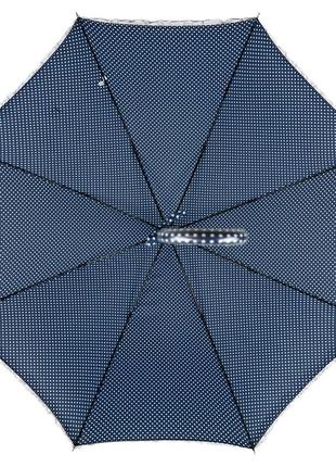 Зонт-трость с рюшами в горошек, полуавтомат на 8 спиц от swifts, темно-синий sw03180-15 фото