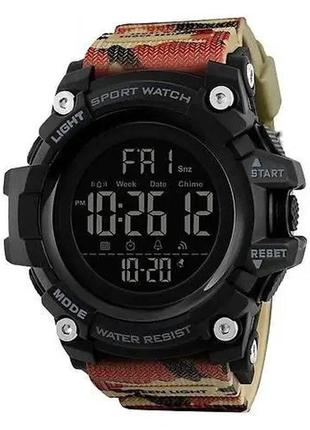 Часы наручные мужские skmei 1384cmrd camouflage, фирменные спортивные часы. цвет: камуфляж