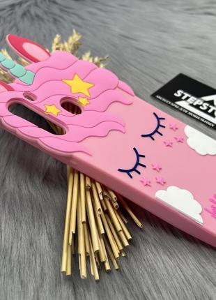 Чехол с единорогом 3d unicorn для samsung a21 a215 розовый противоударный силиконовый