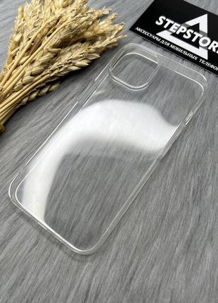 Чехол прозрачный тонкий для iphone 14 6.1 силиконовый clear transparent глянцевый3 фото