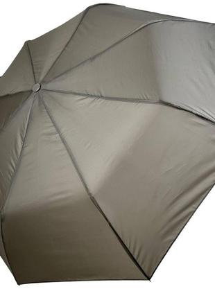 Женский однотонный зонт полуавтомат на 8 спиц от toprain, серый, 0102-2