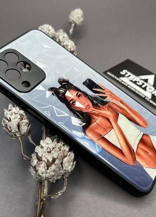 Чехол с принтом для samsung m33 5g женский закрытая камера противоударный детский