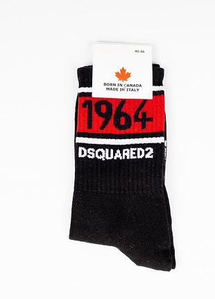 Носки dsquared2 (дисквайред) высокие мужские черные с принтом "1964". размер: 40-46. 1 пара