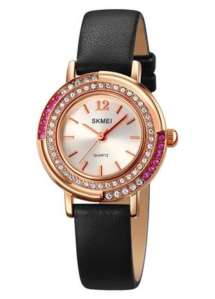 Женские часы skmei 1855rgbk rose gold-black наручные кварцевые