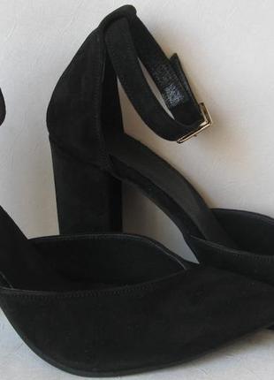 Mante! красиві жіночі замшеві чорні босоніжки, туфлі каблук 10 см весна літо осінь2 фото