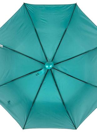 Женский однотонный зонт полуавтомат на 8 спиц от toprain, бирюзовый, 0102-104 фото