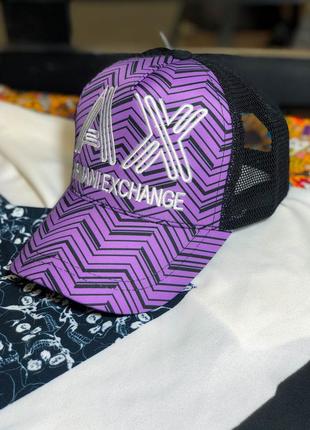 Стильная мужская фиолетовая кепка armani exchange | молодежная летняя бейсболка | модный мужской головной убор