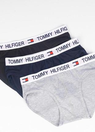 Набір чоловічих трусів tommy hilfiger, комплект (3 шт.) класичної спідньої білизни для хлопця