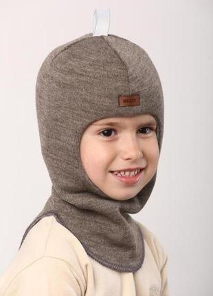 Шапка-шолом для хлопчика зимовий beezy сірий