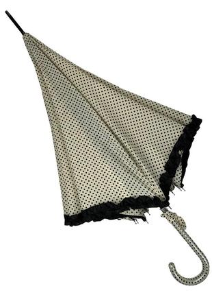 Зонт-трость с рюшами в горошек, полуавтомат на 8 спиц от swifts, беж sw03180-5