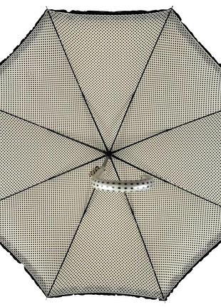Зонт-трость с рюшами в горошек, полуавтомат на 8 спиц от swifts, беж sw03180-5