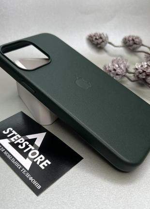 Ученена почарна чохол leather case з magsafe для iphone 13 pro max шкіряний із закритим низом з анімацією