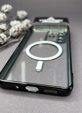 Чохол із лінзами на камеру для samsung s20 ultra (g988) magsafe прозорий хромований обідок протиударний