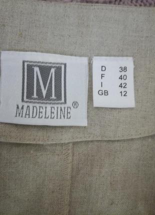Льняная блуза бежевого цвета р. 12/40 madeleine3 фото