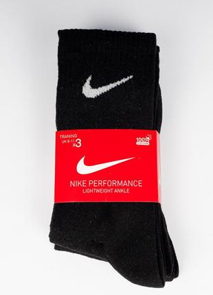 Чорні чоловічі шкарпетки nike. високі, з емблемою. one size (37-46), cotton. training