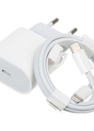 Комплект быстрой зарядки для apple iphone сетевое зарядное устройство 20 w usb-c power adapter (type-c) +6 фото