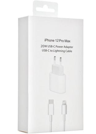 Комплект быстрой зарядки для apple iphone сетевое зарядное устройство 20 w usb-c power adapter (type-c) +2 фото