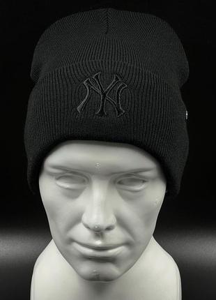 Оригинальная зимняя черная шапка 47 brand new york yankees b-hymkr17ace-bkg4 фото