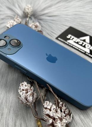 Уценка п'ятно чохол скляний glass case matte iphone 14 матовий закрита камера з лінзами1 фото