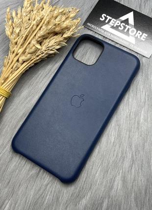 Чехол кожаный leather case для iphone 11 pro max 6.5 с микрофиброй без металлических кнопок4 фото